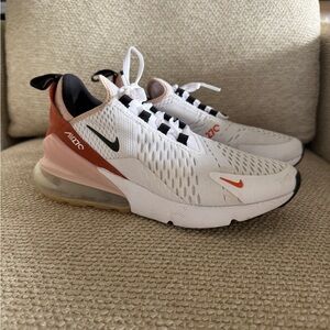 Nike Air Max 270 White and Red Sneakers